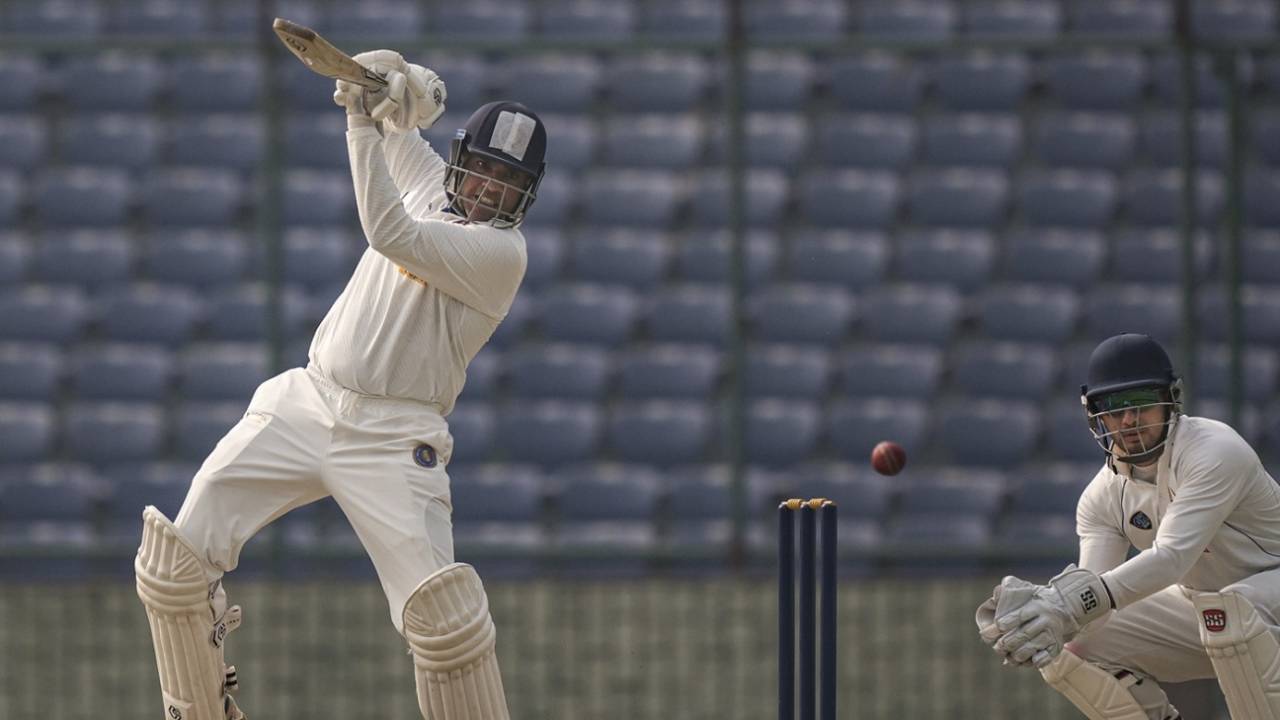 Sagar Udeshi punches the ball away, Delhi vs Puducherry, Ranji Trophy 2025-26, 3rd day, Delhi, November 2, 2025