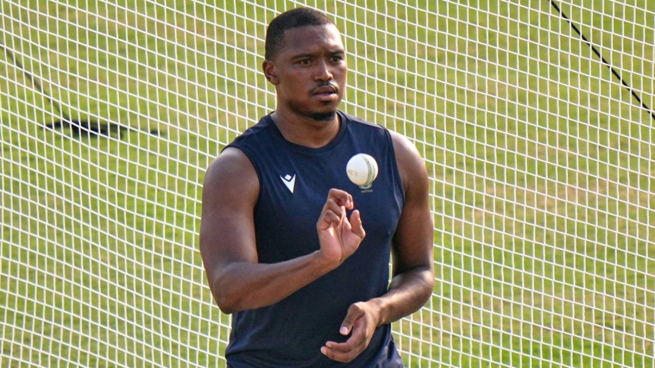 Lungi Ngidi looks on during practice, Faisalabad, November 3, 2025