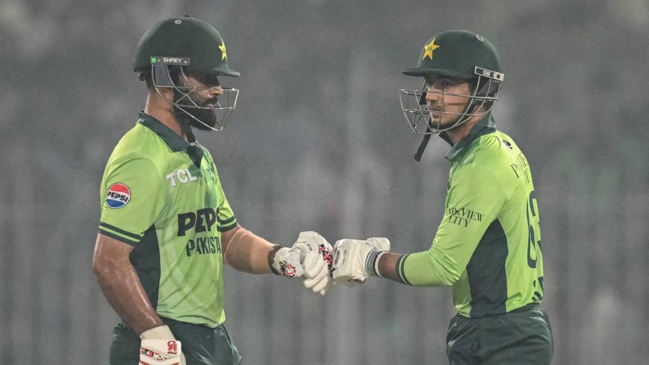 Fakhar Zaman and Saim Ayub added 87 runs for the opening wicket, Pakistan vs South Africa, 1st ODI, Faisalabad, November 4, 2025