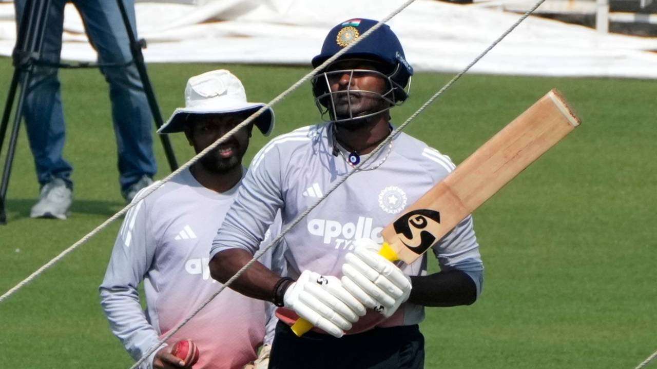 B Sai Sudharsan hits the nets, Kolkata, November 11, 2025