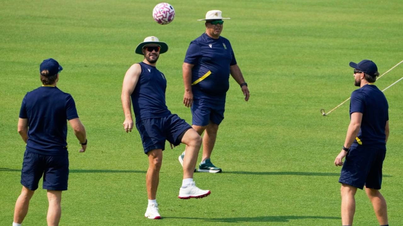 Aiden Markram kicks a football around, Kolkata, November 11, 2025