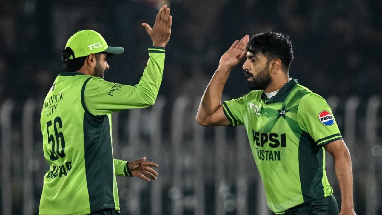 Babar Azam and Haris Rauf celebrate a wicket, Pakistan vs Sri Lanka, 1st ODI, Rawalpindi, November 11, 2025