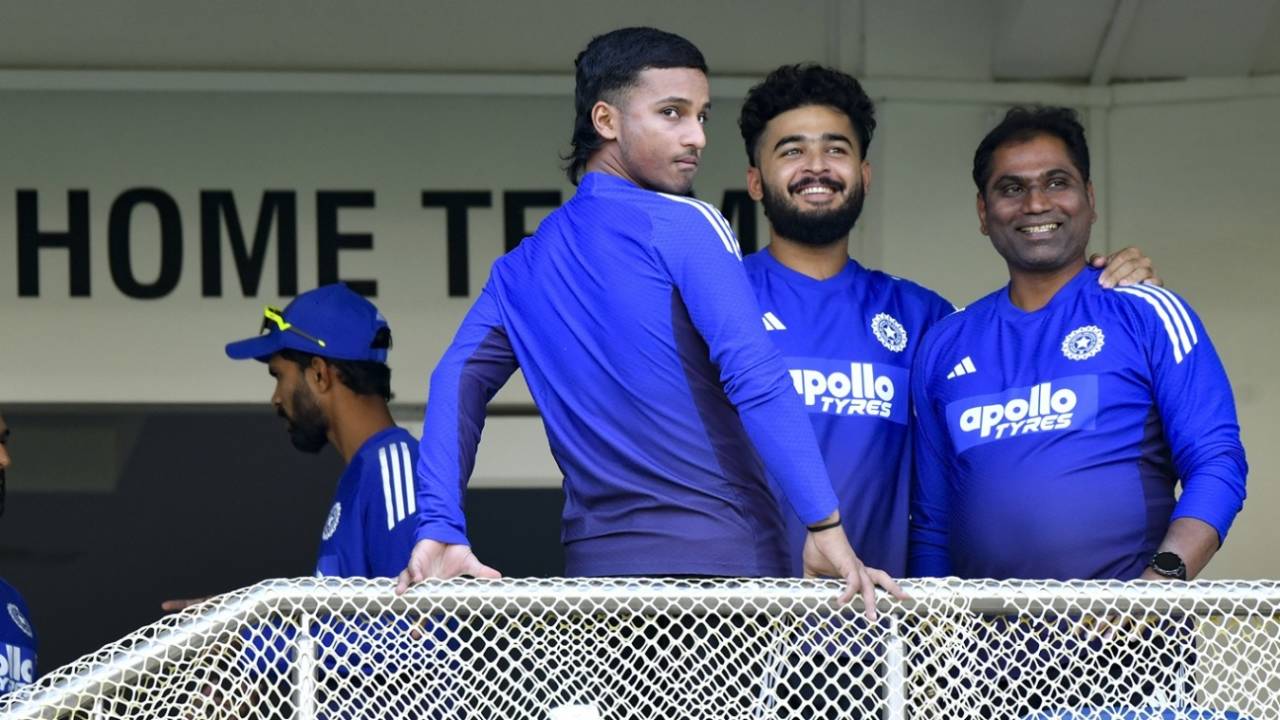 Ayush Badoni has a chat with Riyan Parag, Rajkot, November 12, 2025