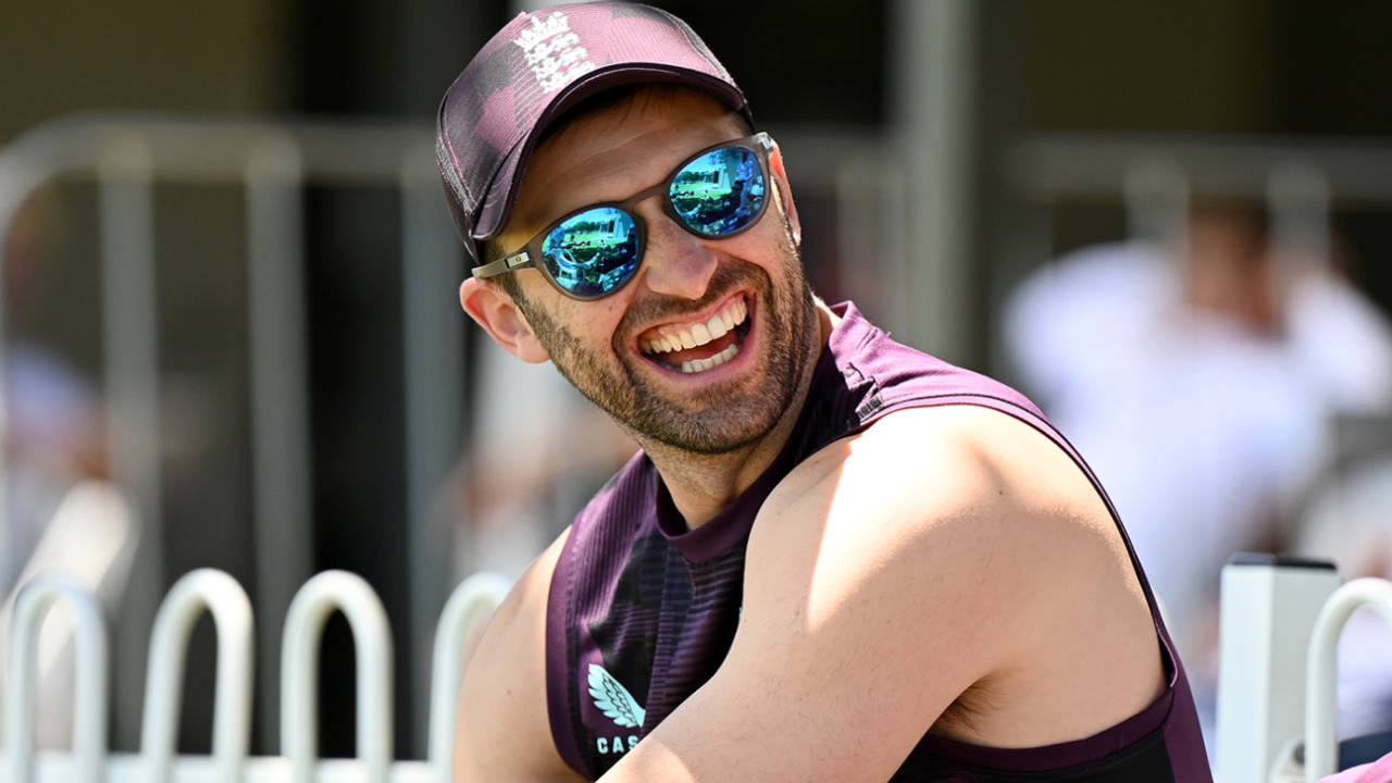 Mark Wood was in good spirits after being cleared of a hamstring strain, England XI vs England Lions, Tour match, Lilac Hill, November 15, 2025