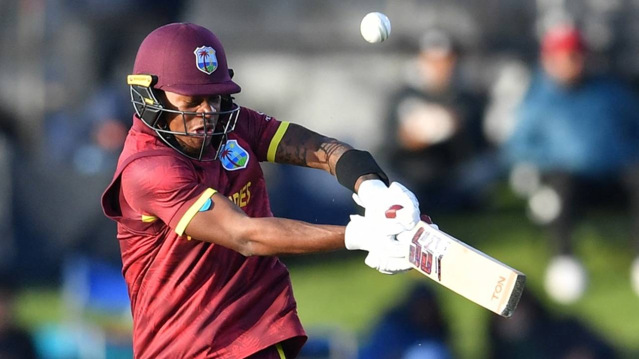 Keacy Carty plays the pull, New Zealand vs West Indies, 1st ODI, Christchurch, November 16, 2025