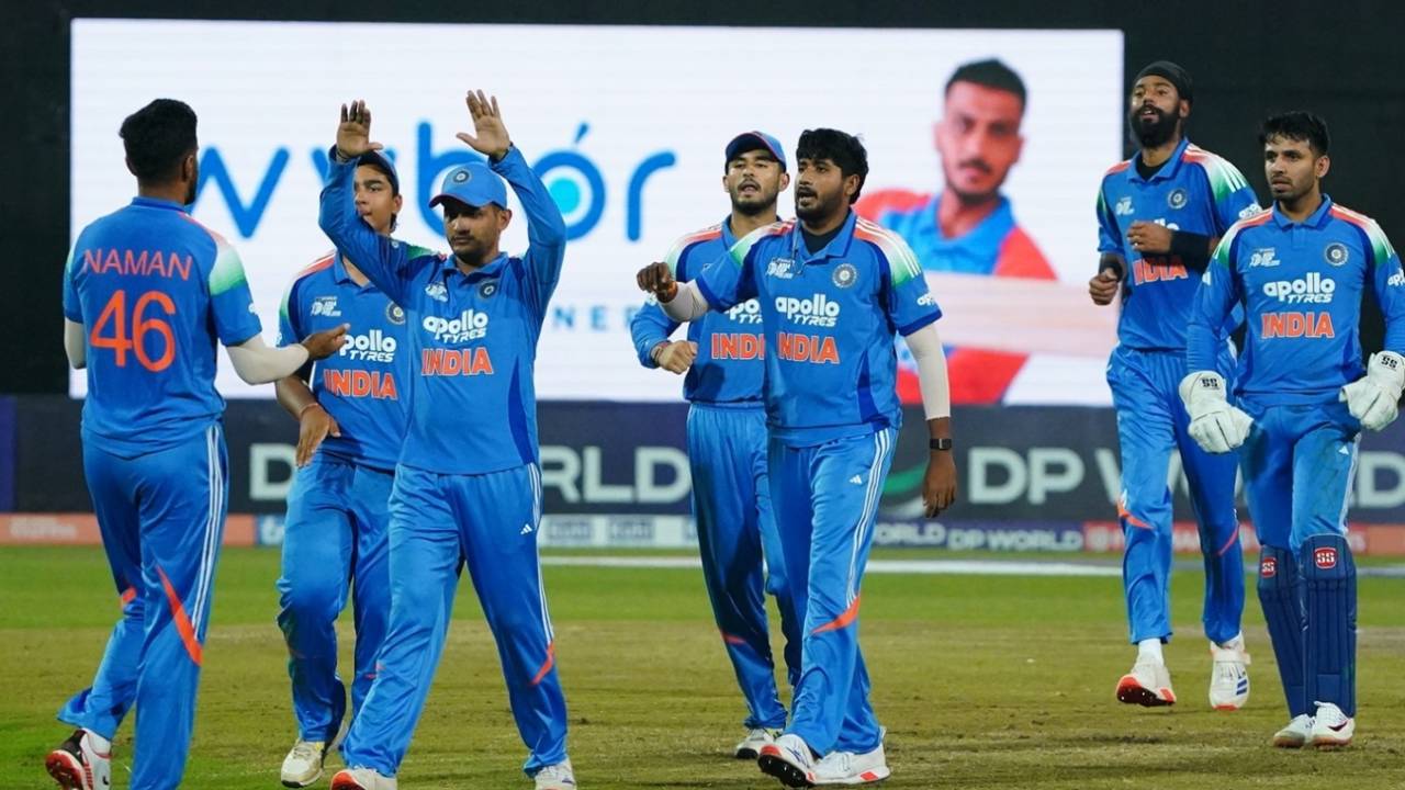 Yash Thakur had Naman Dhir's stunning catch to thank for his only wicket, India A vs Pakistan A, Rising Stars T20 Asia Cup, Doha, November 16, 2025