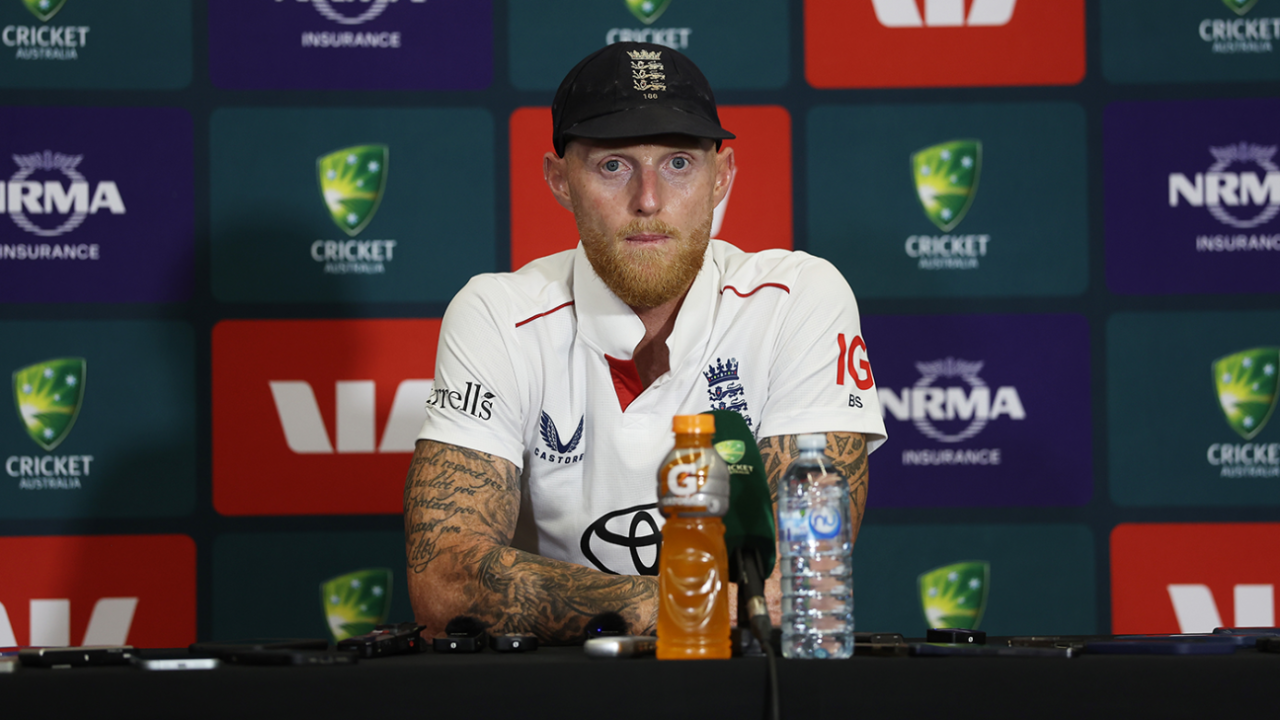 Ben Stokes looks out at the press conference, Australia vs England, 1st Test, The Ashes, Perth Stadium, November 22, 2025