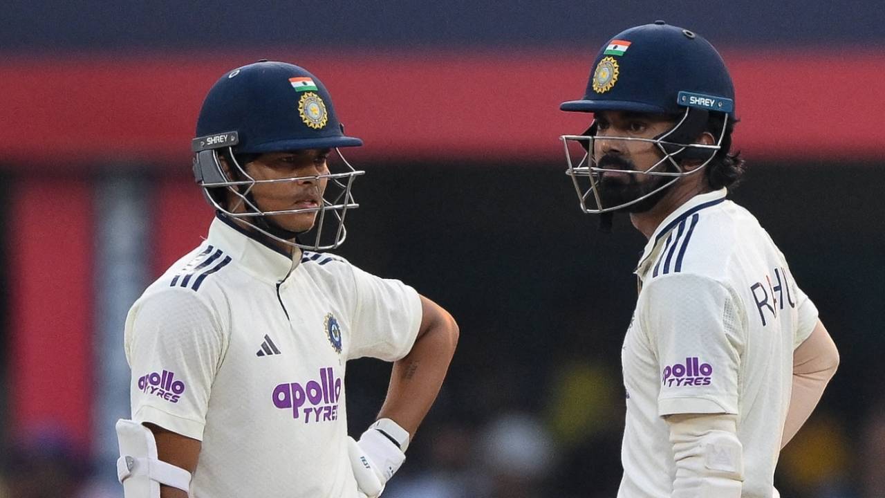 Yashasvi Jaiswal and KL Rahul had a job to do after being in the field for close to two days, India vs South Africa, 2nd Test, Guwahati, 2nd day, November 23, 2025