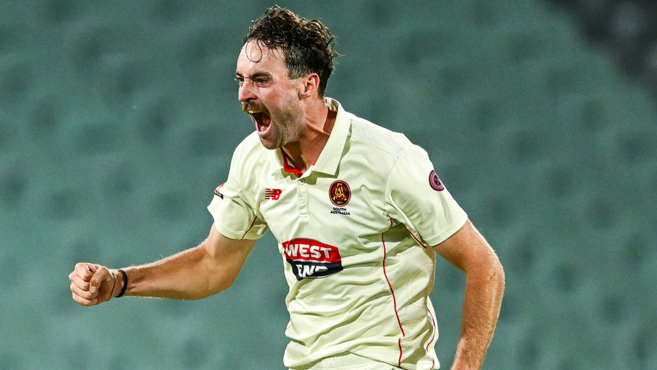 Jordan Buckingham took early wickets for South Australia, South Australia vs Western Australia, Sheffield Shield, Adelaide Oval, November 24, 2025