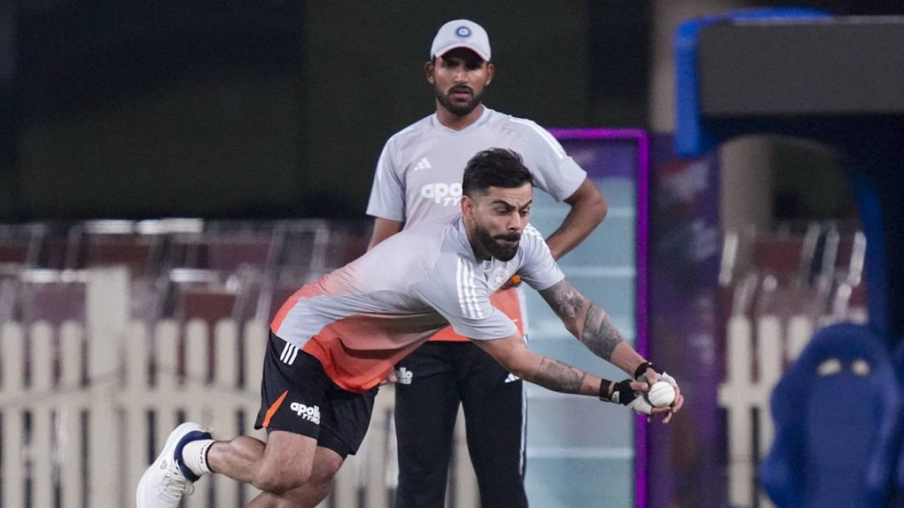 Dhruv Jurel looks on as Virat Kohli takes a good catch during training, India vs South Africa, Ranchi, November 28, 2025