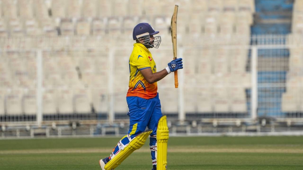 Prithvi Shaw celebrates his half-century, Bihar vs Maharashtra, Syed Mushtaq Ali Trophy 2025, Eden Gardens, December 2, 2025