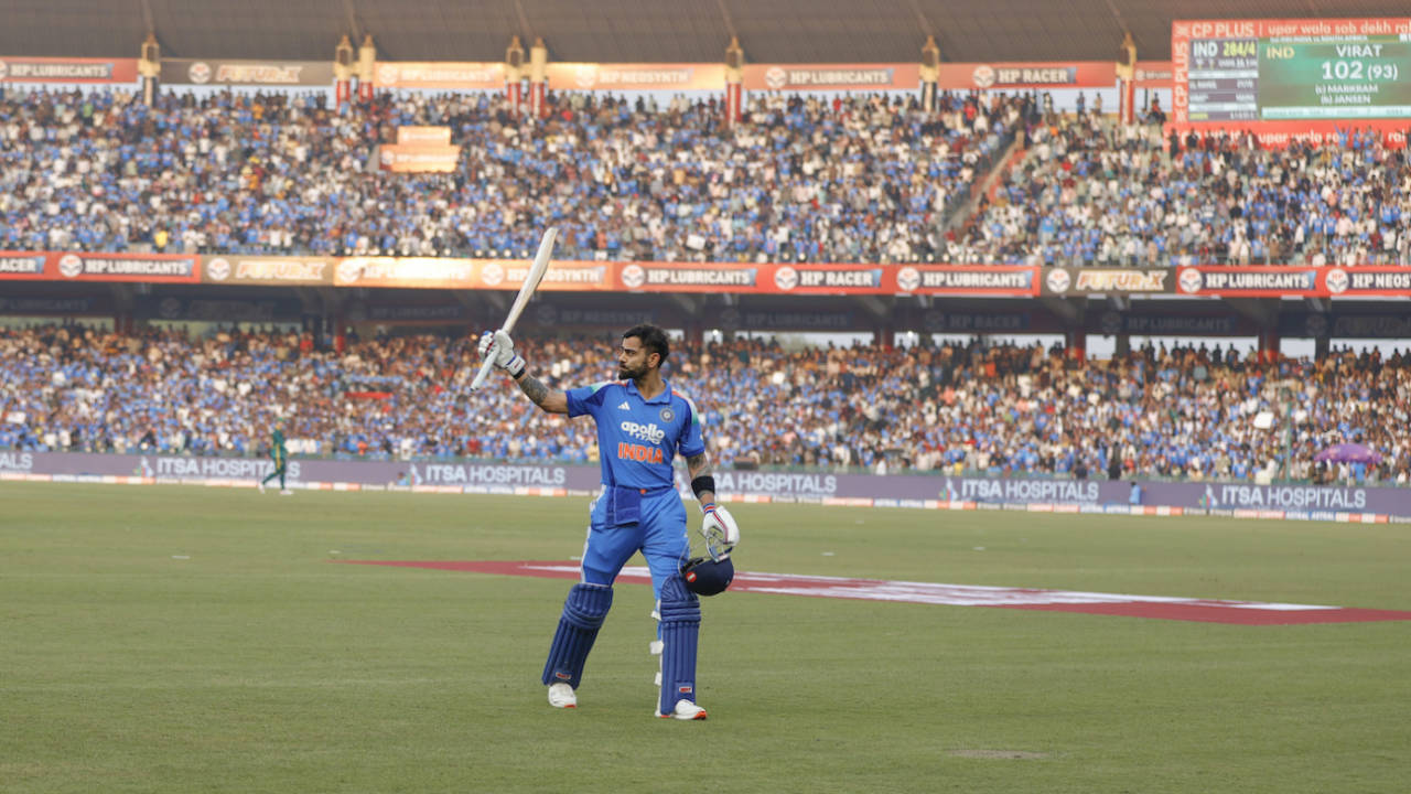 Virat Kohli walks back after making 102, India vs South Africa, 2nd ODI, Raipur, December 3, 2025