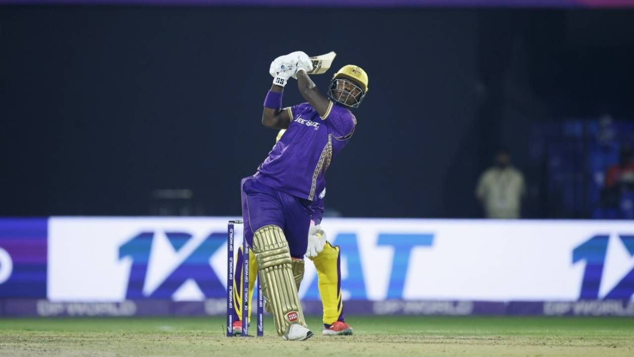 Sherfane Rutherford played a blistering knock, Abu Dhabi Knight Riders vs Sharjah Warriorz, ILT20 2025-26, Sharjah, December 3, 2025