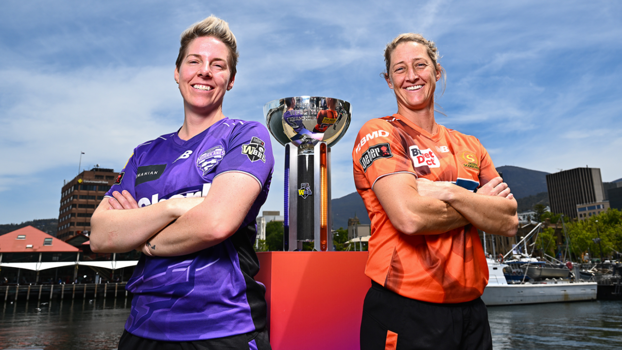 Elyse Villani and Sophie Devine ahead of the WBBL final, Hobart, December 12, 2025