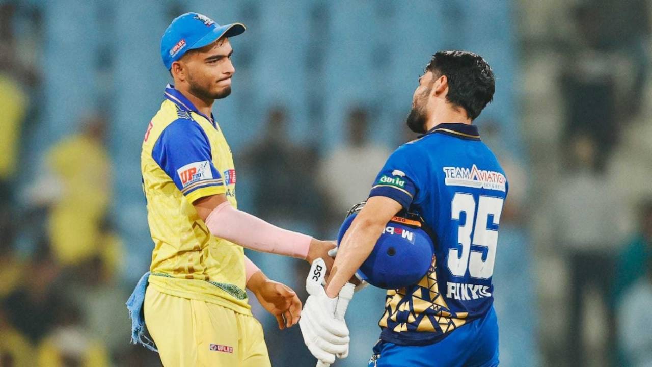 Prashant Veer caught up with Rinku Singh after the game, UPT20 League, Lucknow, September 1, 2025