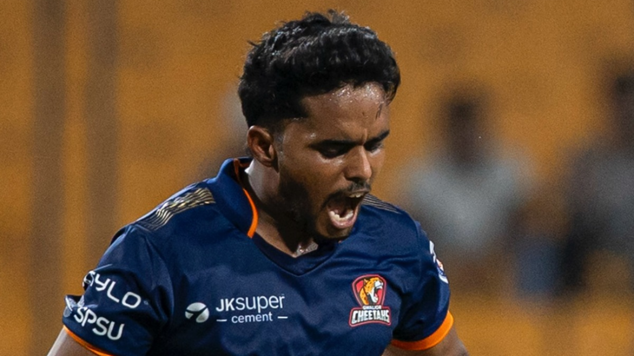 Mangesh Yadav was in action in MP's T20 league, Gwalior, June 16, 2025