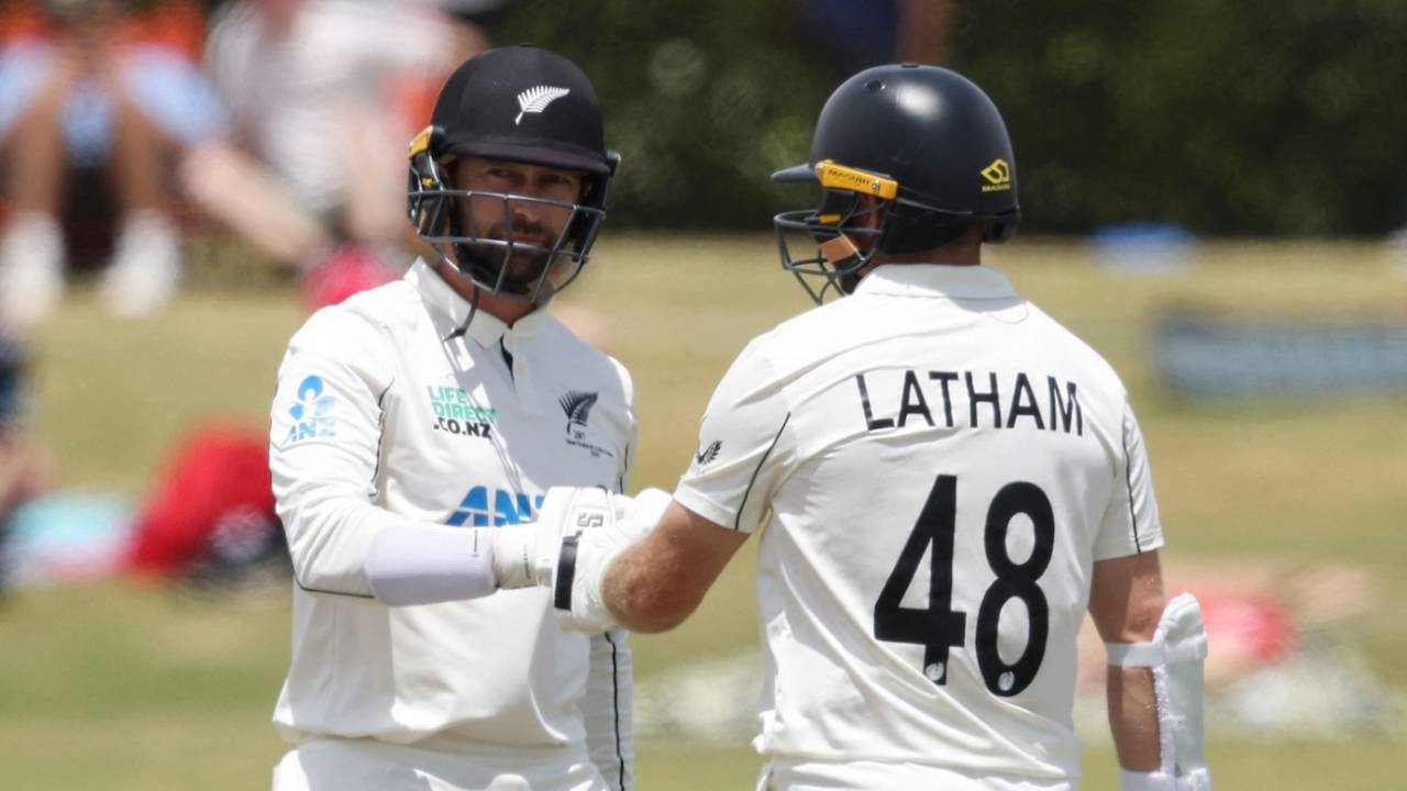 Devon Conway and Tom Latham put on a big stand, New Zealand vs West Indies, 3rd Test, Mount Maunganui, 1st day, December 18, 2025