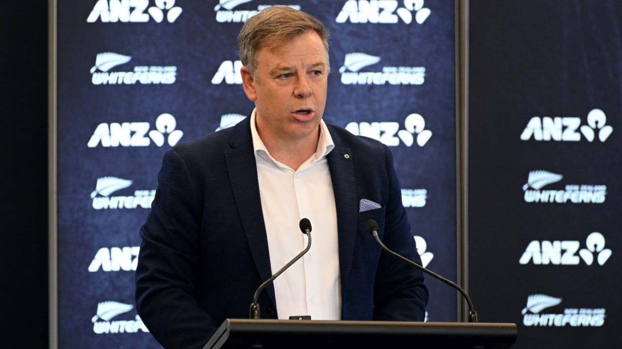 New Zealand Cricket CEO Scott Weenink speaks in Christchurch, November 01, 2024