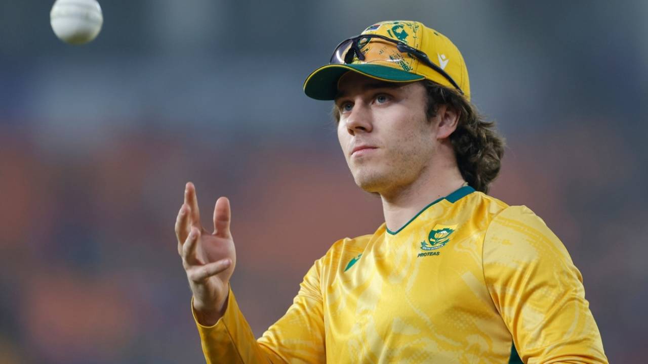 Dewald Brevis in the field, India vs South Africa, 5th T20I, Ahmedabad, December 19, 2025