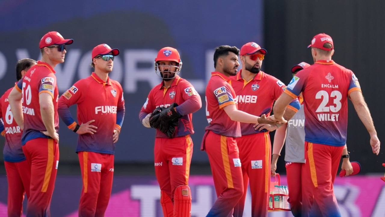 Haider Ali struck twice in the powerplay, Dubai Capitals vs Gulf Giants, ILT20, Abu Dhabi, December 21, 2025