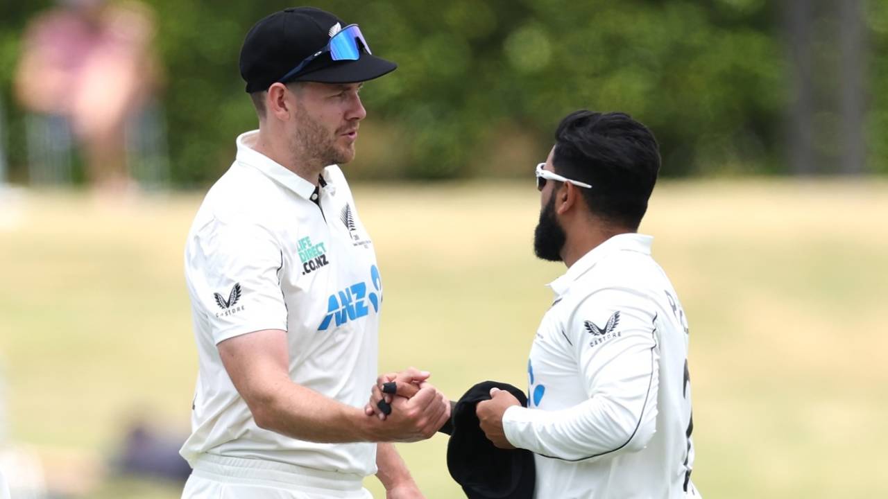 Jacob Duffy and Ajaz Patel effected a five-wicket collapse before lunch on the final day, New Zealand vs West Indies, 3rd Test, Mount Maunganui, 5th day, December 22, 2025