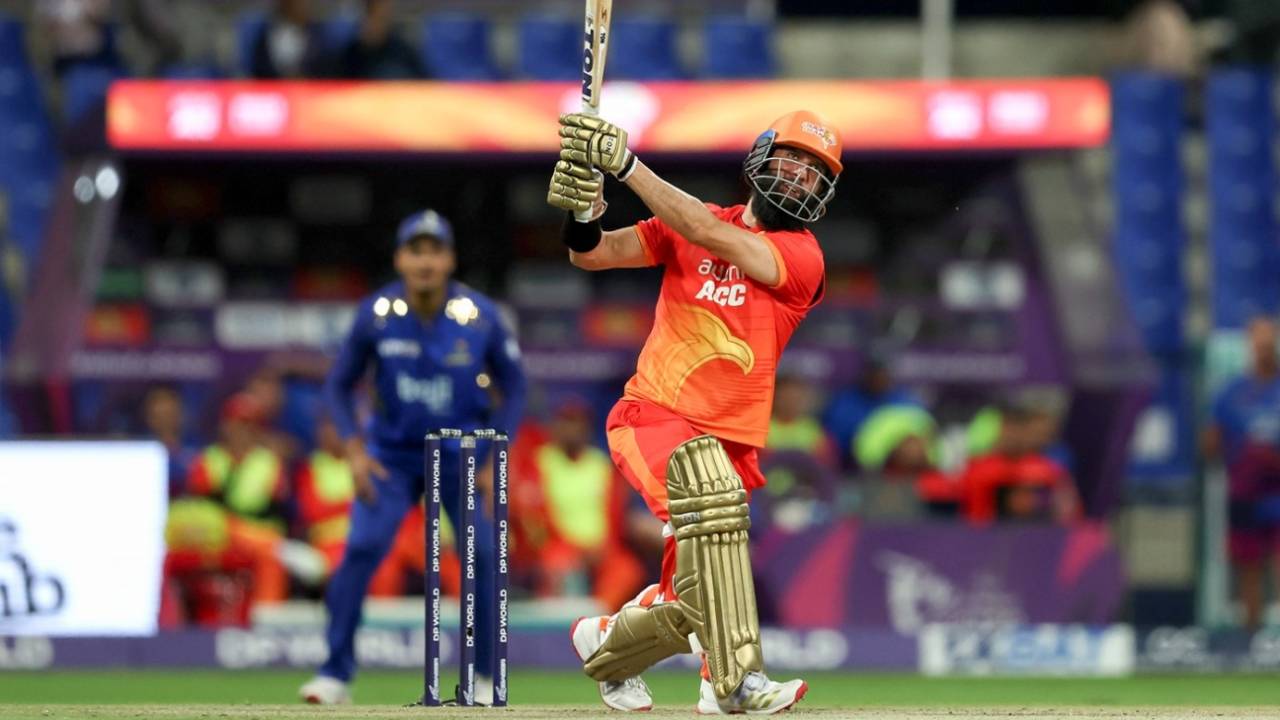 Moeen Ali rescued his side with a half-century, Gulf Giants vs MI Emirates, ILT20 2025-26, Abu Dhabi, December 23, 2025