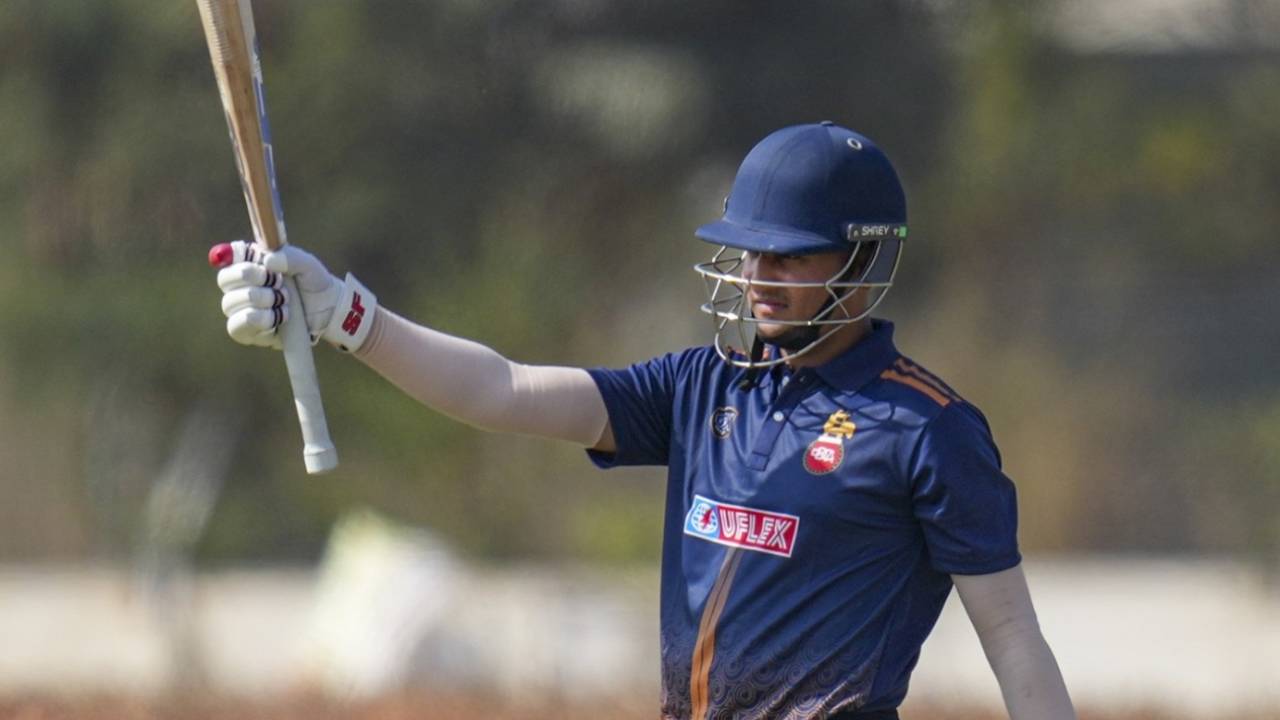 Priyansh Arya notched up a 44-ball 74, Andhra vs Delhi, Vijay Hazare Trophy 2025-26, Bengaluru, December 24, 2025