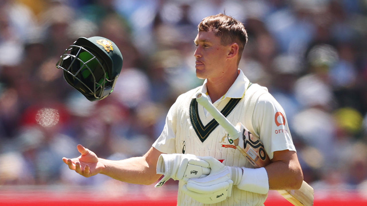A frustrated Marnus Labuschagne leaves the field, Australia vs England, 4th Test, Melbourne, 2nd day, December 27, 2025