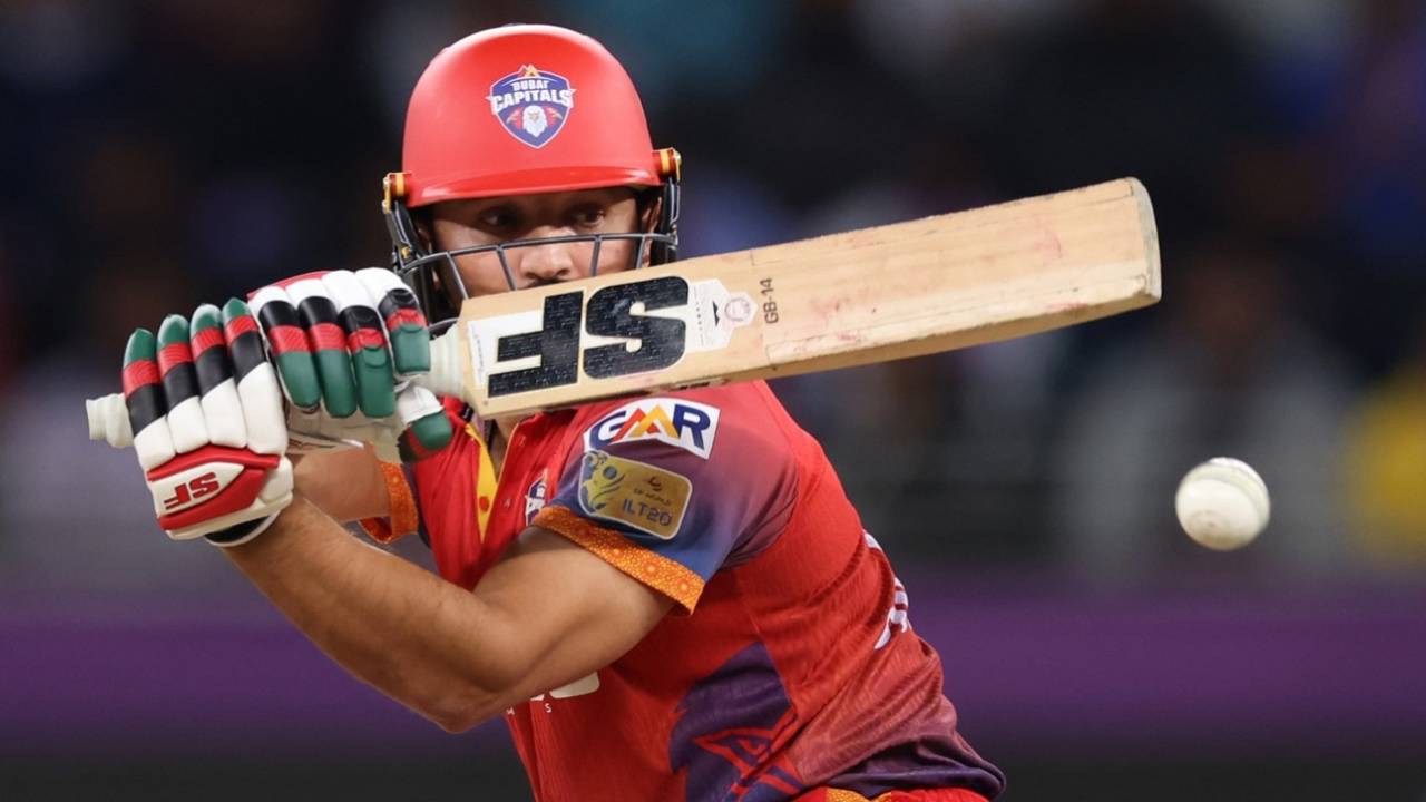 Gulbadin Naib made 7 in 10 balls, Abu Dhabi Knight Riders vs Dubai Capitals, ILT20 Eliminator, Dubai, January 1, 2026