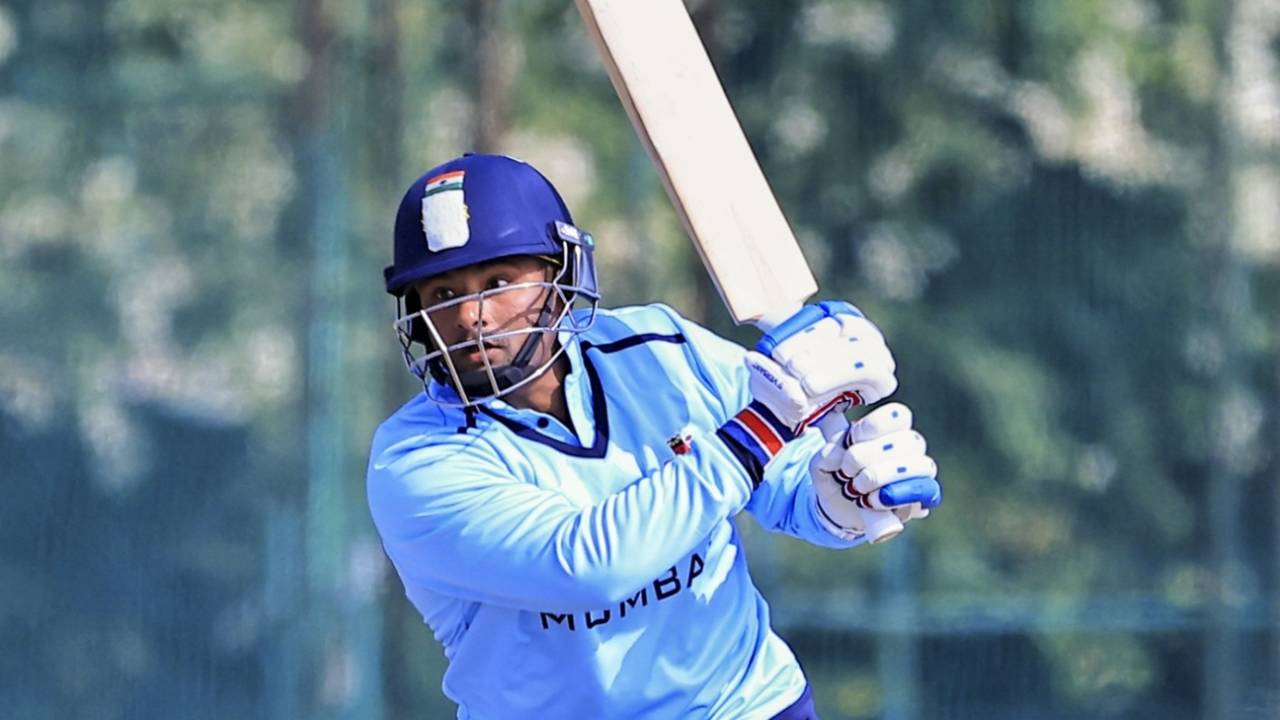 Sarfaraz Khan drills one away, Mumbai vs Punjab, Vijay Hazare Trophy 2025-26, Jaipur, January 8, 2026