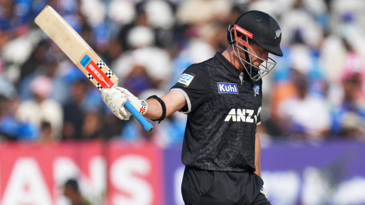 Henry Nicholls celebrates his fifty, India vs New Zealand, 1st ODI, Vadodara, January 11, 2026