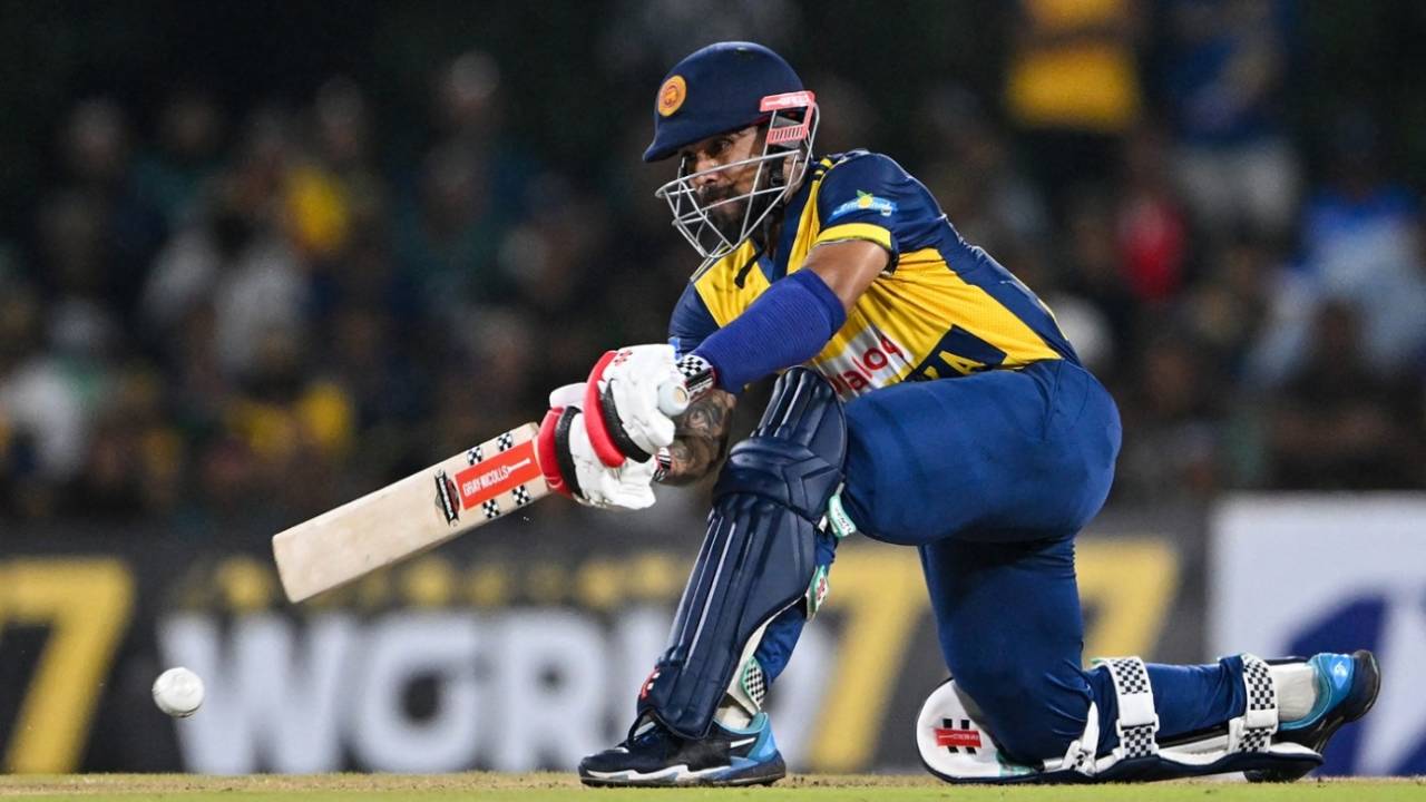 Kusal Mendis plays a sweep, Sri Lanka vs Pakistan, 3rd T20I, Dambulla, January 11, 2026