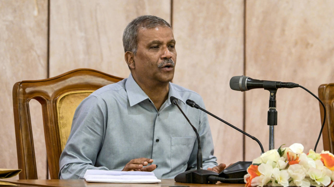 Bangladesh's Law Adviser Asif Nazrul speaks at a press conference, Dhaka, November 3, 2025