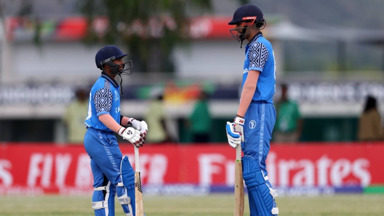 Tanzania openers Dylan Thakrar and Darpan Jobanputra hit the first half-century stand of the tournament, Zimbabwe U-19 vs Tanzania U-19, 2026 Men's U19 World Cup, Windhoek, January 15, 2026