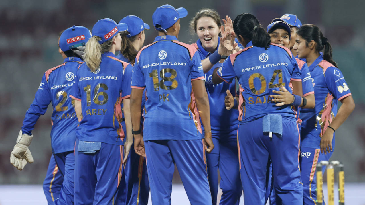 Nat Sciver-Brunt is delighted after dismissing Meg Lanning, Mumbai Indians vs UP Warriorz, WPL 2026, DY Patil, January 15, 2026