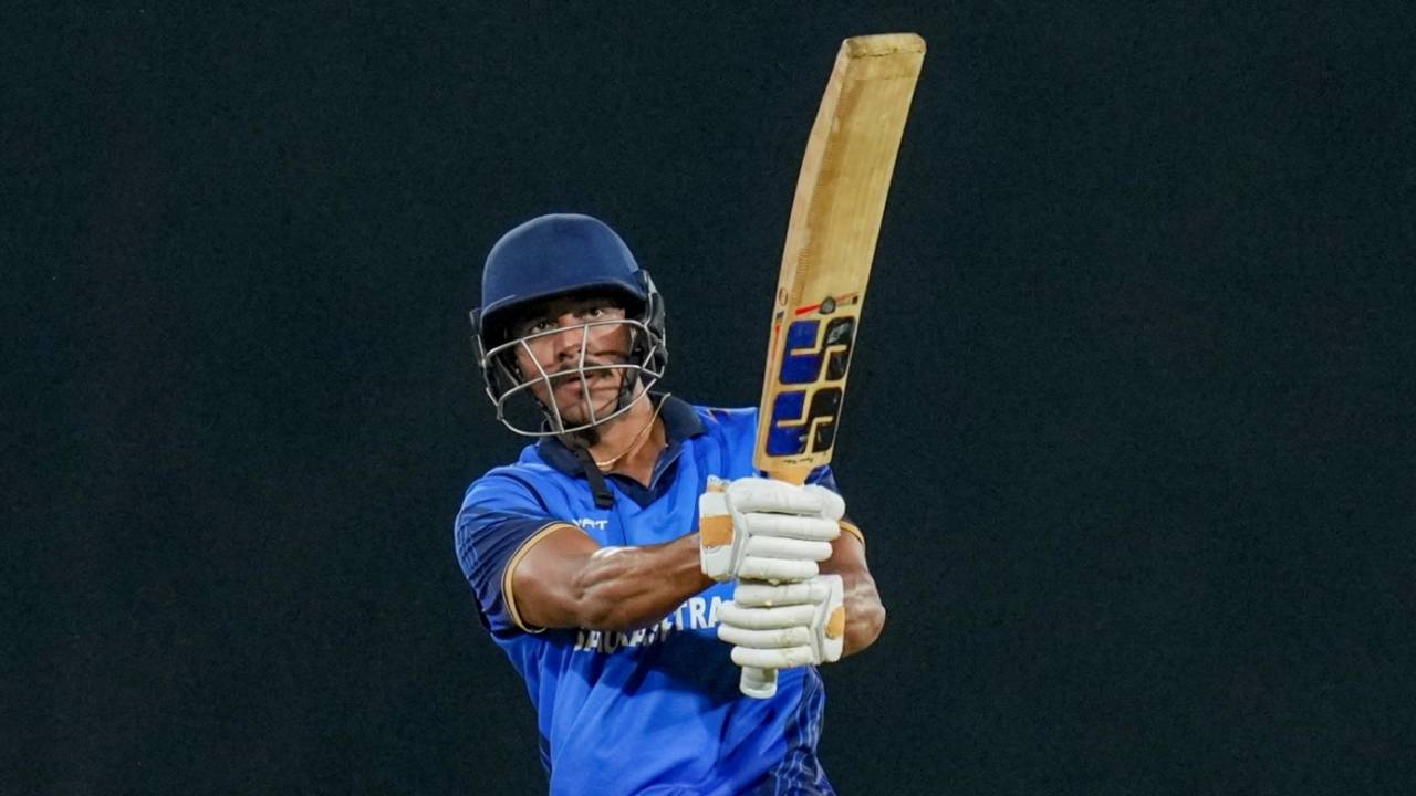 Vishvaraj Jadeja hit 18 fours and three sixes in his unbeaten 127-ball 165, Saurashtra vs Punjab, Vijay Hazare Trophy, semi-finals, CoE, Bengaluru, January 16, 2026