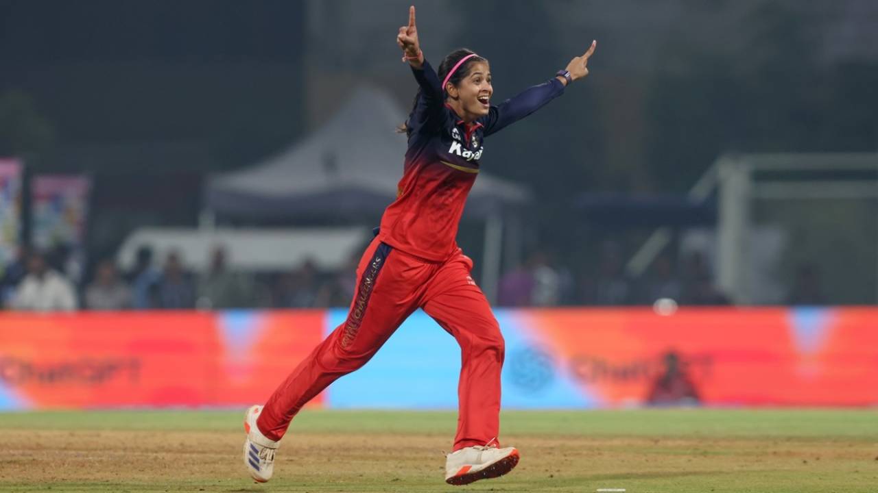Shreyanka Patil finished with 5 for 23, Gujarat Giants vs Royal Challengers Bengaluru, WPL, Navi Mumbai, January 16, 2026