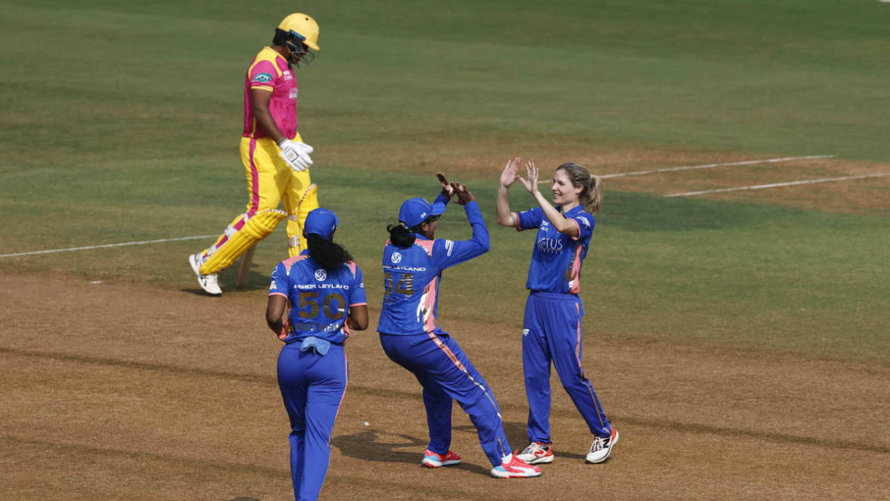 Nicola Carey sent Kiran Navgire back for a golden duck, Mumbai Indians vs UP Warriorz, WPL 2026, Navi Mumbai, January 17, 2026