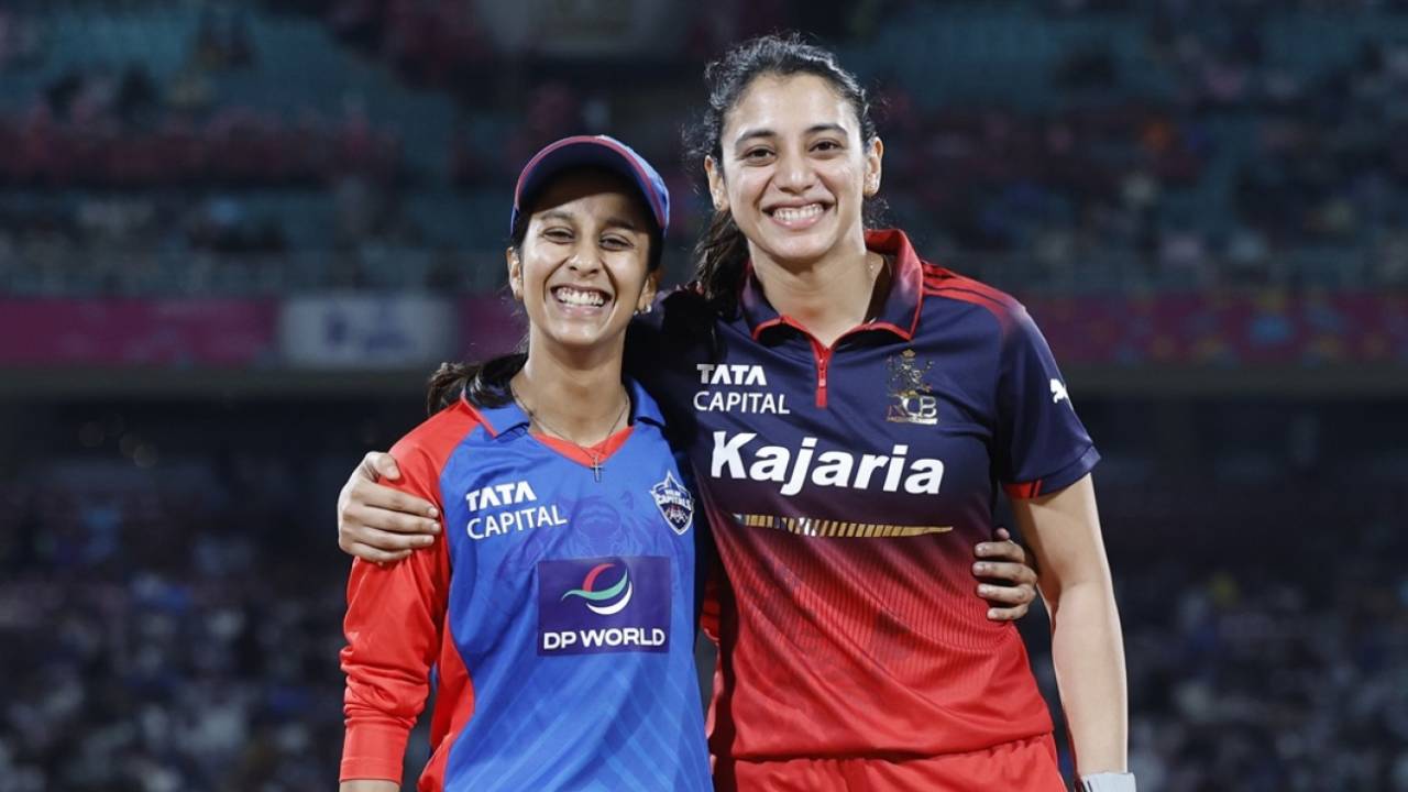 Smriti Mandhana and Jemimah Rodrigues are all smiles at the toss, Delhi Capitals vs Royal Challengers Bengaluru, WPL 2026, DY Patil Stadium, January 17, 2026