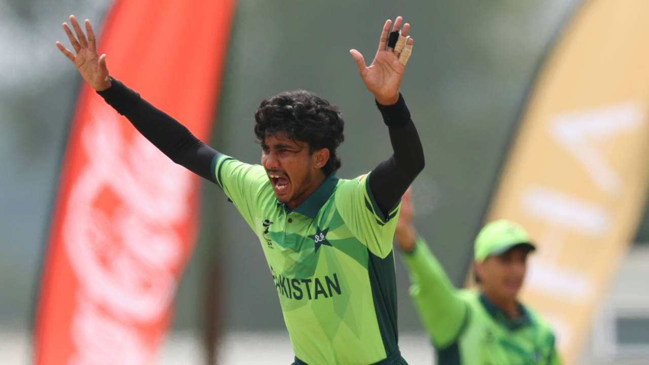 Ali Raza appeals for a wicket, Pakistan vs Scotland, Under-19 World Cup, Harare, January 19, 2026