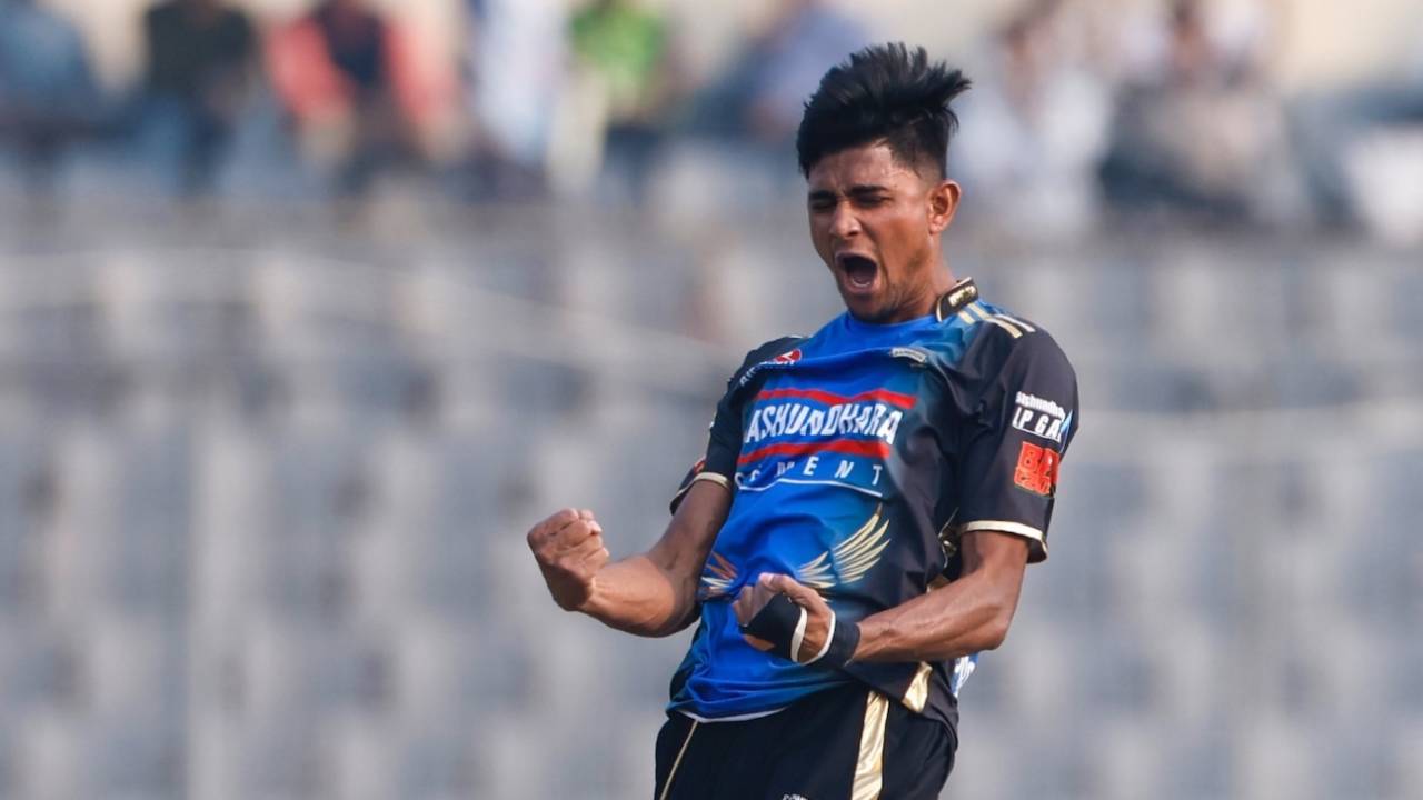 Nahid Rana celebrates a wicket, Rangpur Riders vs Sylhet Titans, BPL Eliminator, Dhaka, January 20 2026
