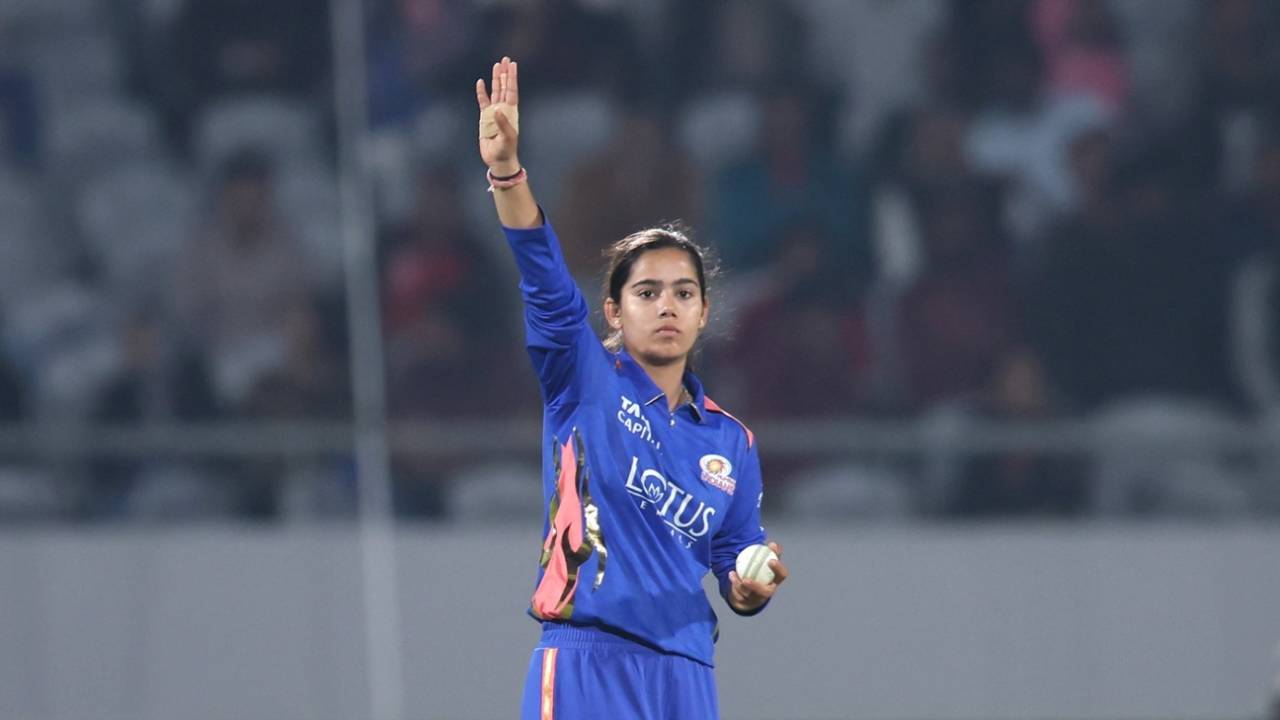 Debutant Vaishnavi Sharma returned with figures of 1 for 20, Mumbai Indians vs Delhi Capitals, WPL 2026, Vadodara, January 20, 2026