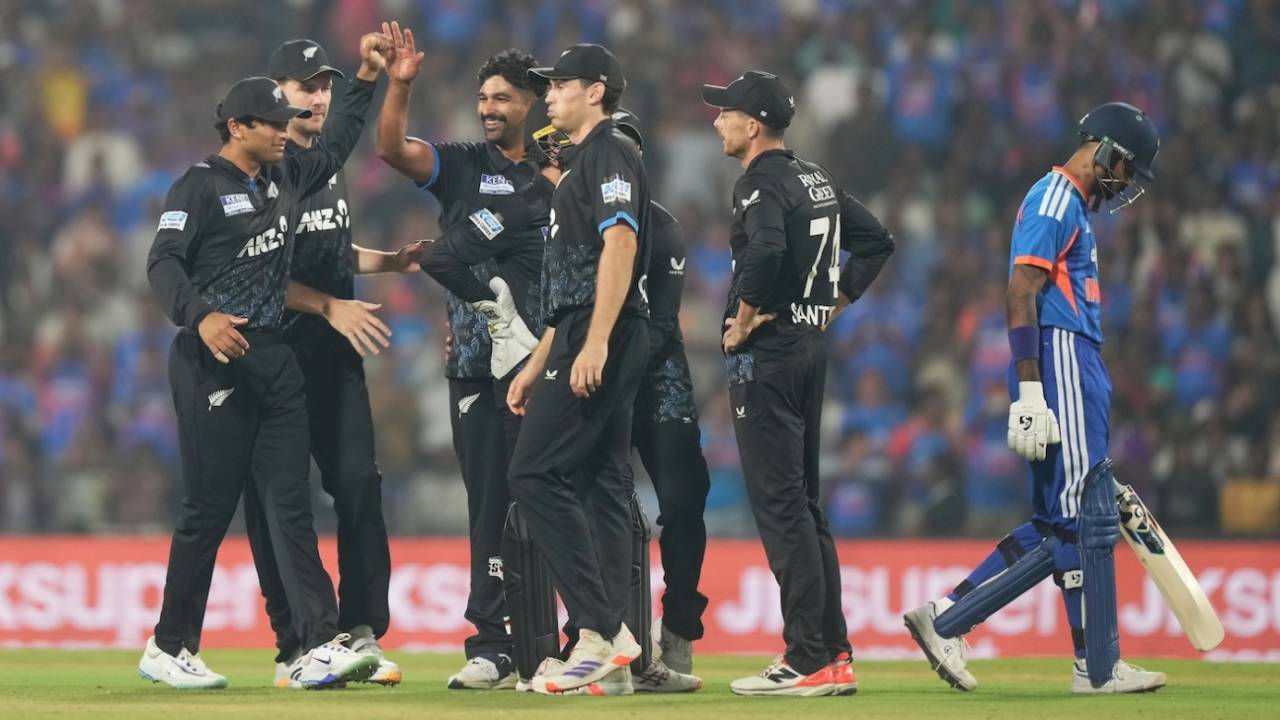 Ish Sodhi removed the dangerous Abhishek Sharma, India vs New Zealand, 1st T20I, Nagpur, January 21, 2026