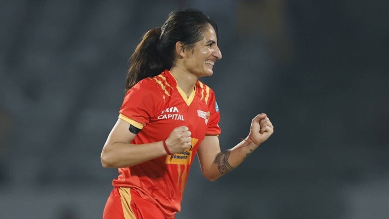 Renuka Singh took 2 for 20 in her four overs, Gujarat Giants vs UP Warriorz, WPL, Vadodara, January 22, 2026