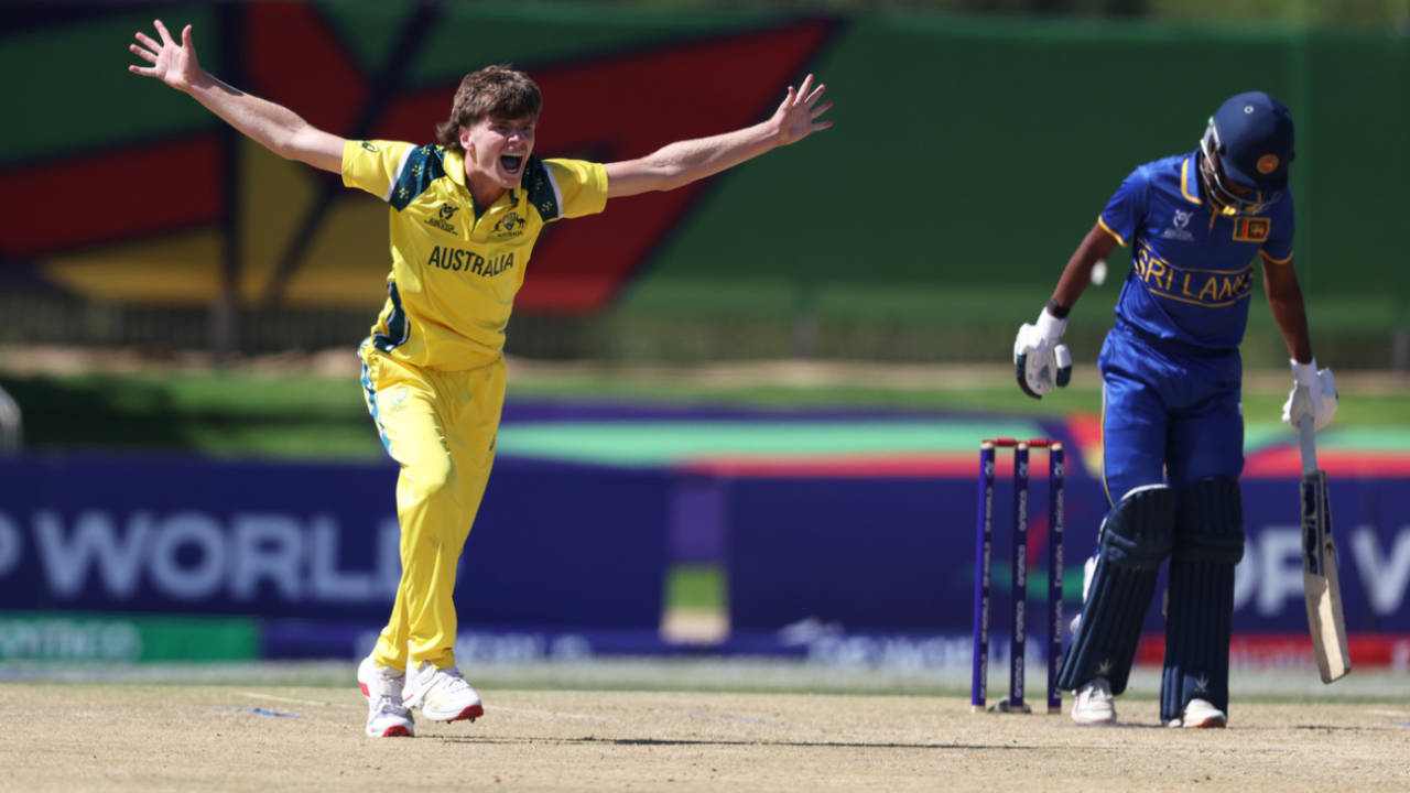 Will Byrom took a five-for, Australia vs Sri Lanka, U-19 World Cup 2026, Windhoek, January 23, 2026