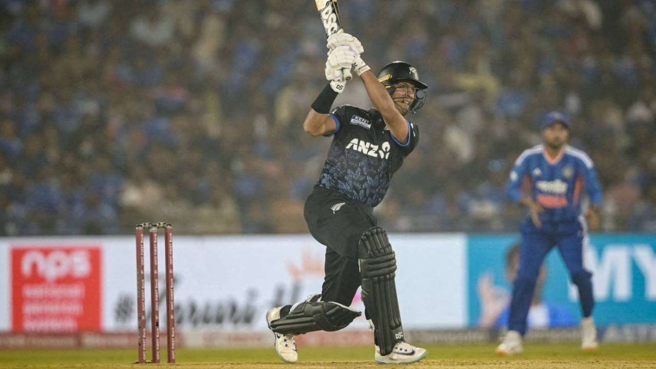Rachin Ravindra started with a bunch of sixes, India vs New Zealand, 2nd T20I, Raipur, January 23, 2026
