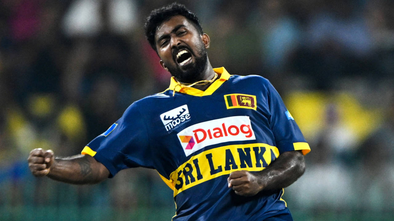 Asitha Fernando celebrates the breakthrough, Sri Lanka vs England, 2nd ODI, Colombo, January 24, 2026