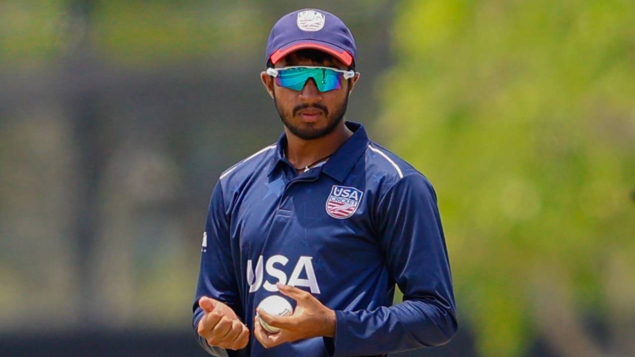 Saiteja Mukkamalla looks on, USA vs Canada, Men's Cricket World Cup League 2, Lauderhill, May 25, 2025