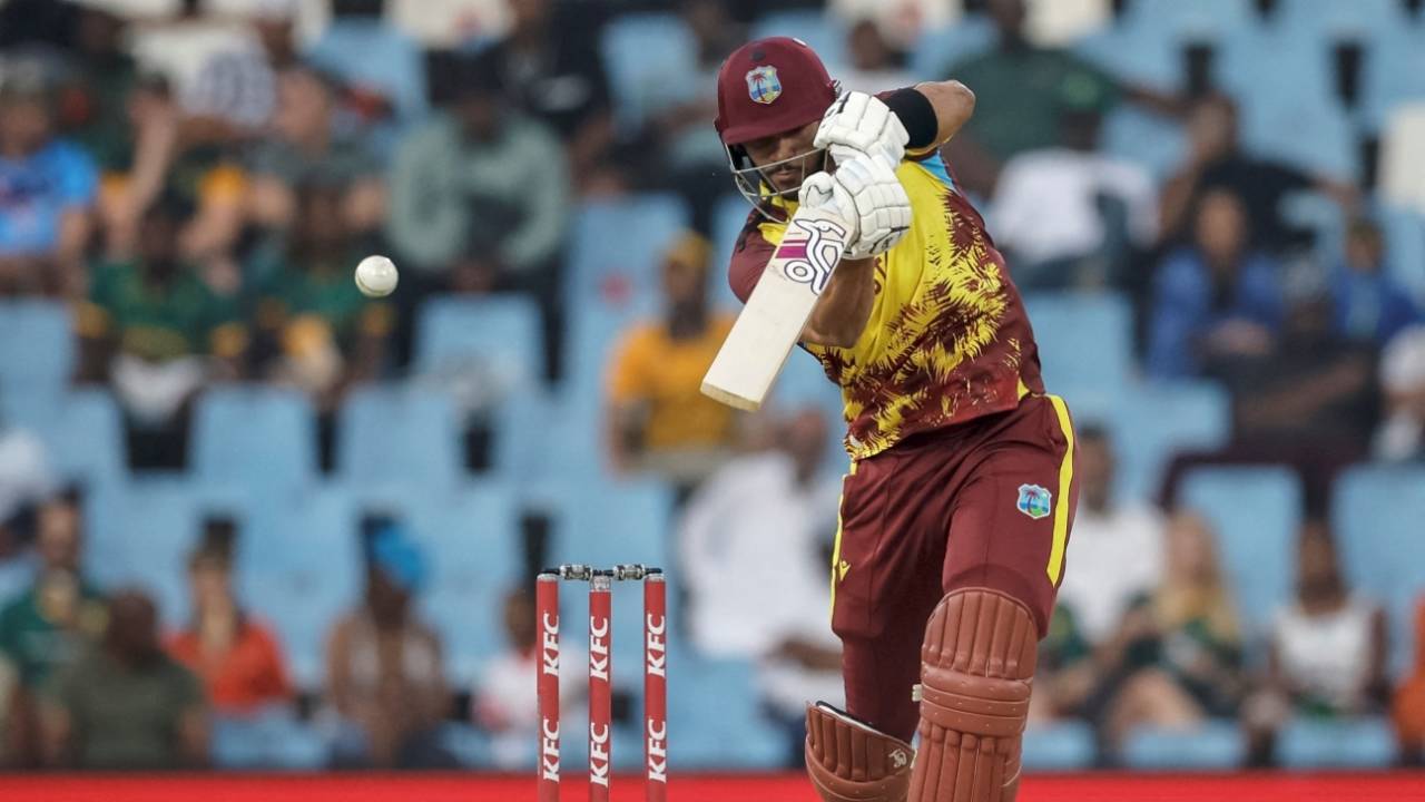 Brandon King punches crisply off the back foot, South Africa vs West Indies, 2nd T20I, Centurion, January 29, 2026