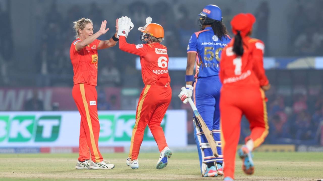 Sophie Devine struck with her third ball to dismiss Hayley Matthews, Gujarat Giants vs Mumbai Indians, WPL, Vadodara, January 30, 2026